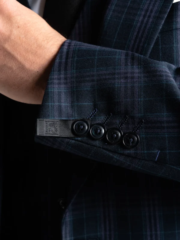 Charles - Navy Blue with Black and Lilac Checks 18 Charles - Navy Blue with Black and Lilac Checks