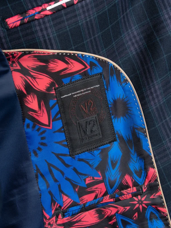 Charles - Navy Blue with Black and Lilac Checks 19 Charles - Navy Blue with Black and Lilac Checks