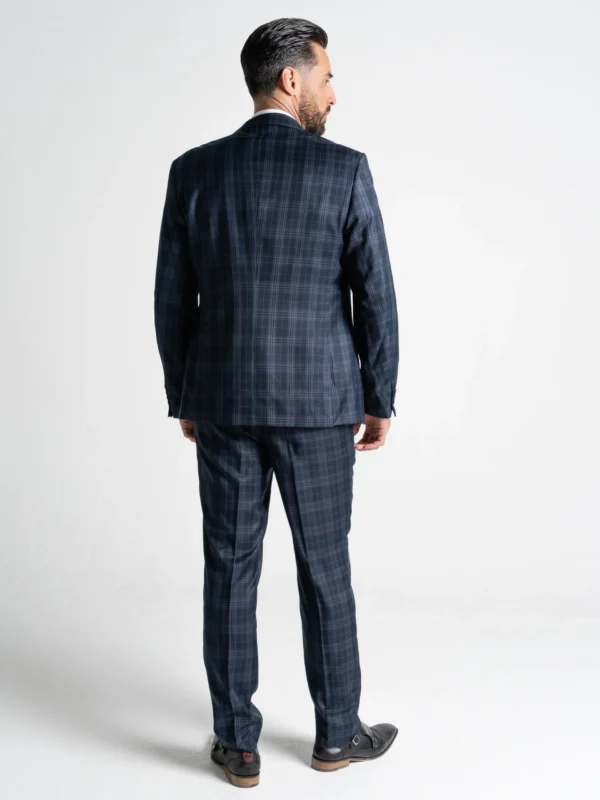 Charles - Navy Blue with Black and Lilac Checks 20 Charles - Navy Blue with Black and Lilac Checks