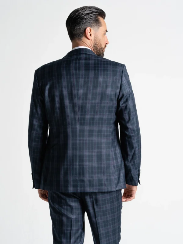 Charles - Navy Blue with Black and Lilac Checks 21 Charles - Navy Blue with Black and Lilac Checks