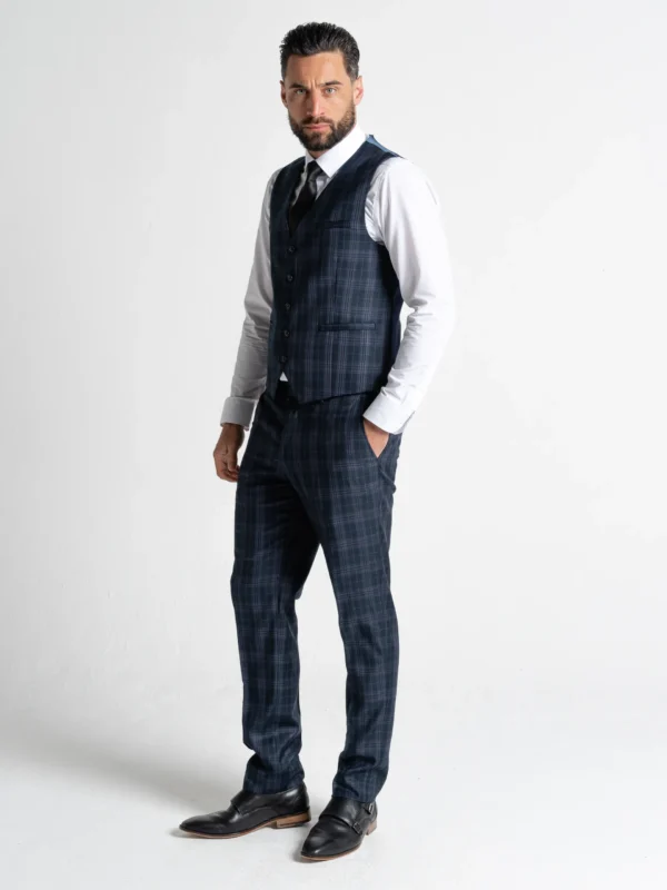 Charles - Navy Blue with Black and Lilac Checks 22 Charles - Navy Blue with Black and Lilac Checks