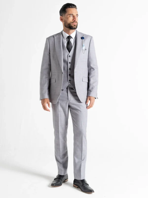 Charles - Soft Tweed Light Grey Three Piece Suit 11 Charles - Soft Tweed Light Grey Three Piece Suit