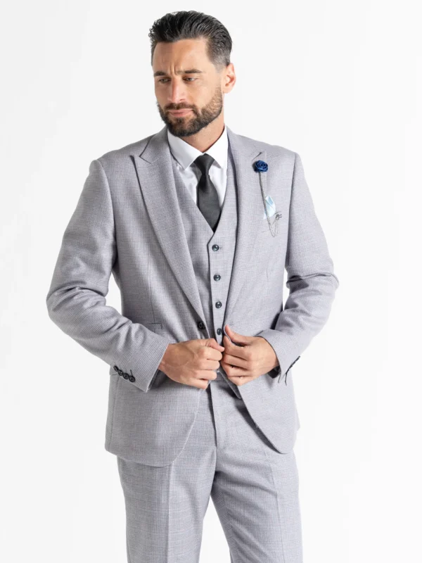 Charles - Soft Tweed Light Grey Three Piece Suit 12 Charles - Soft Tweed Light Grey Three Piece Suit