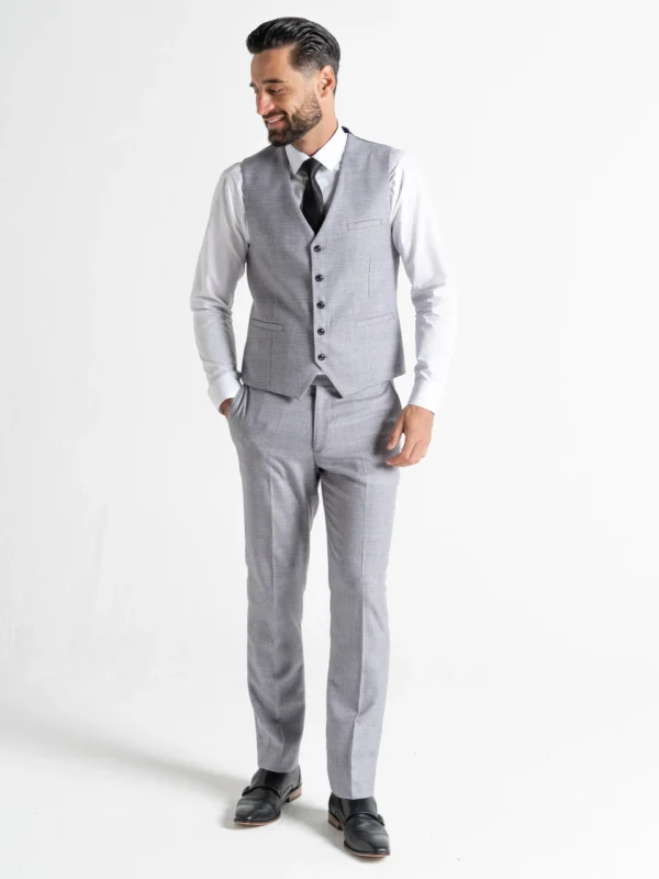 Charles - Soft Tweed Light Grey Three Piece Suit 16 Charles - Soft Tweed Light Grey Three Piece Suit