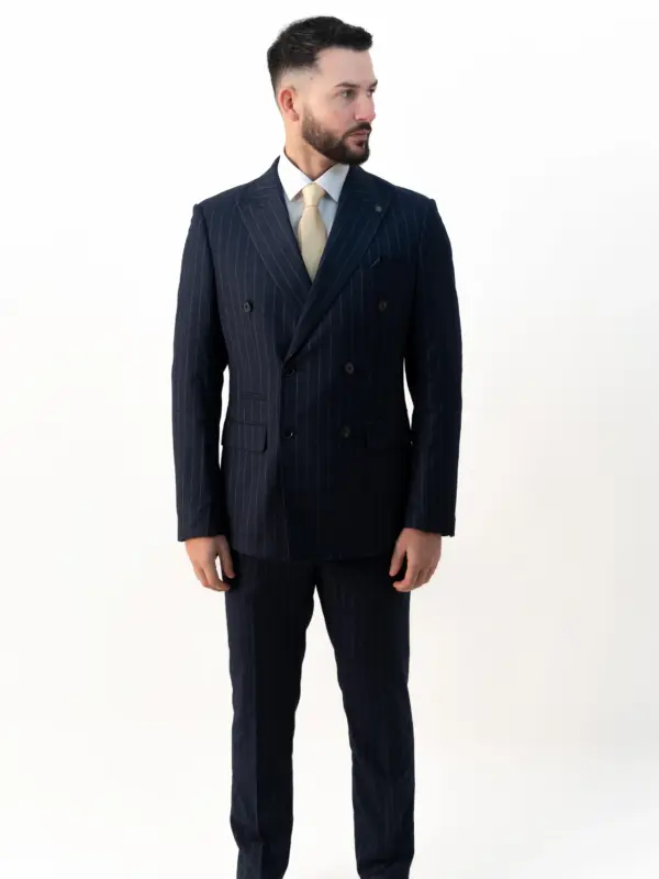 Connor - Navy Pinstripe Double Breasted Two Piece Suit 6 Connor - Navy Pinstripe Double Breasted Two Piece Suit