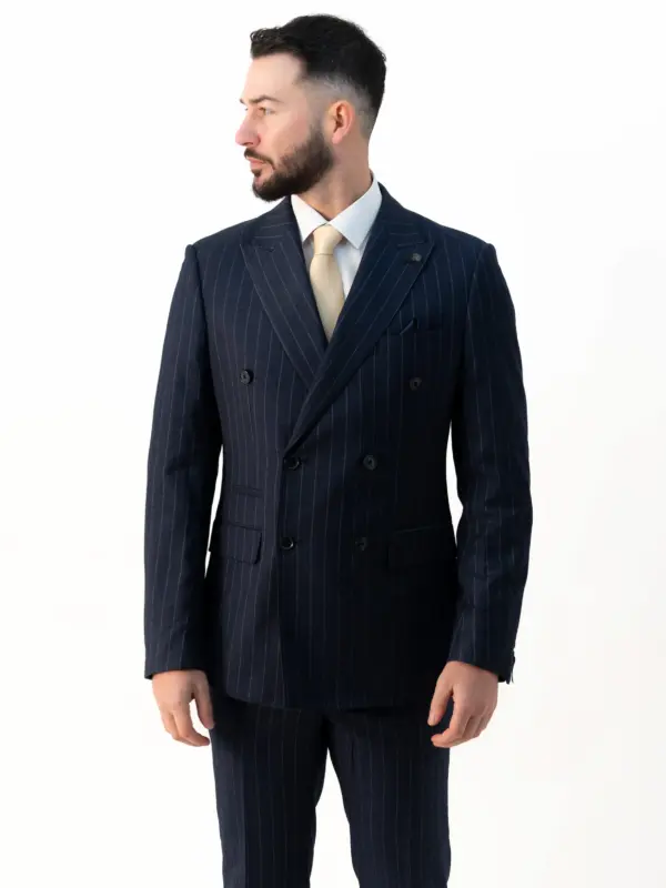 Connor - Navy Pinstripe Double Breasted Two Piece Suit 7 Connor - Navy Pinstripe Double Breasted Two Piece Suit