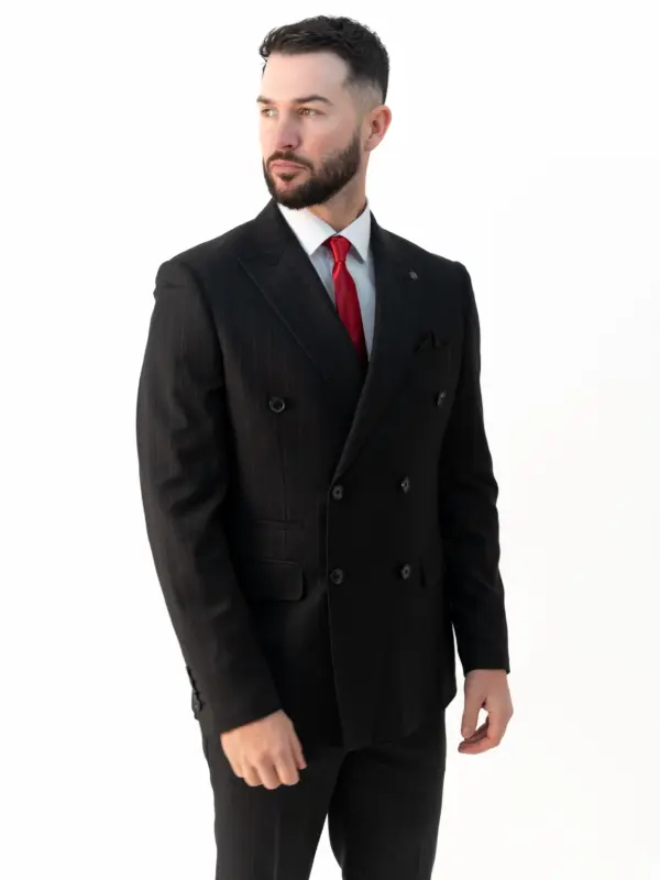 Connor - Black Pinstripe Double Breasted Two Piece Suit 6 Connor - Black Pinstripe Double Breasted Two Piece Suit