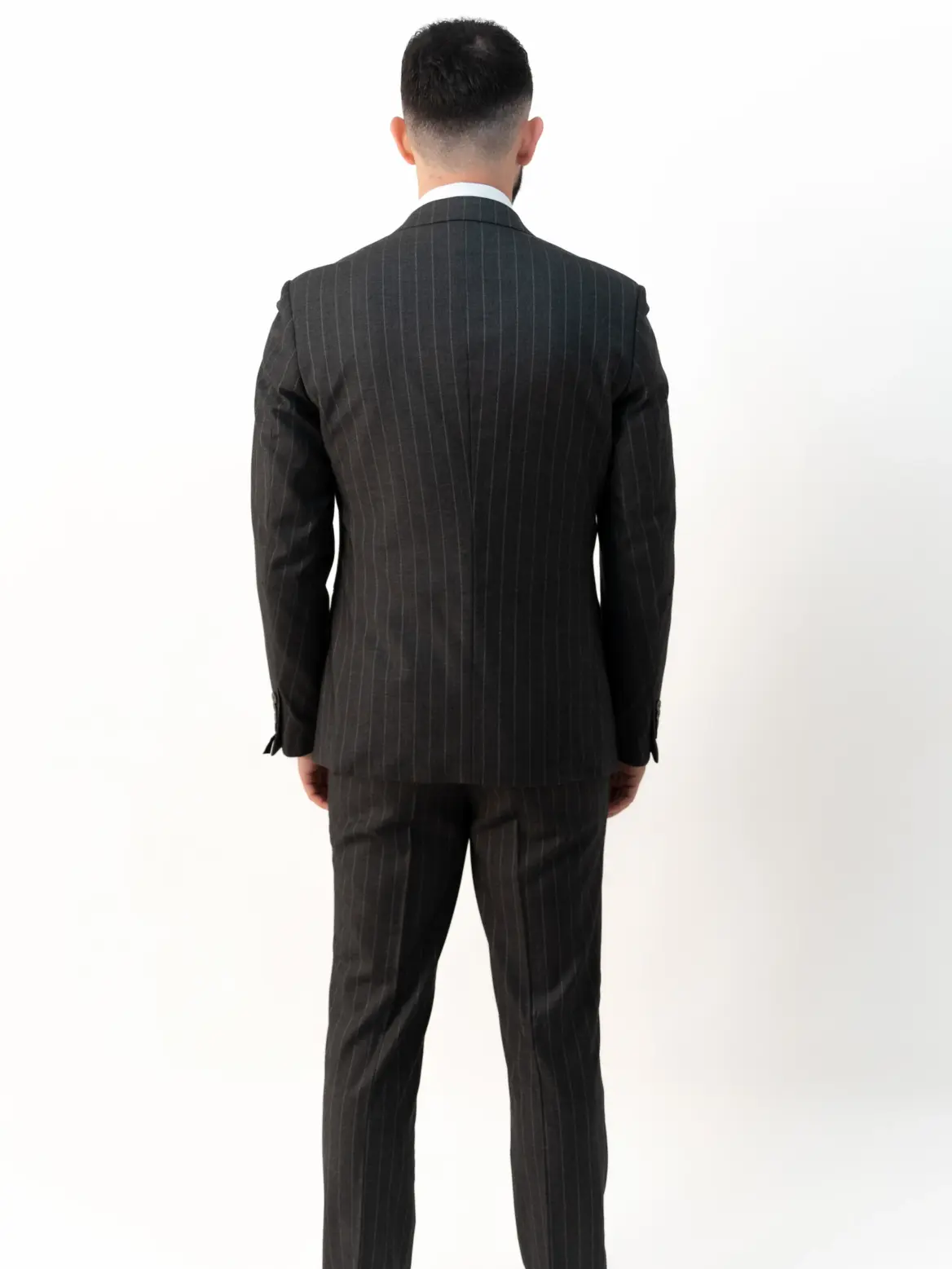Connor - Grey Pinstripe Double Breasted Two Piece Suit - Image 5