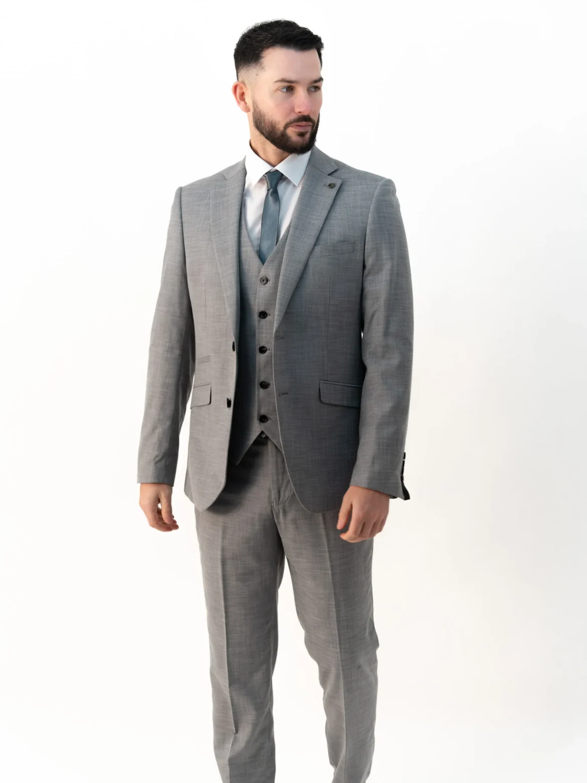 Edward - Silver Three Piece Suit