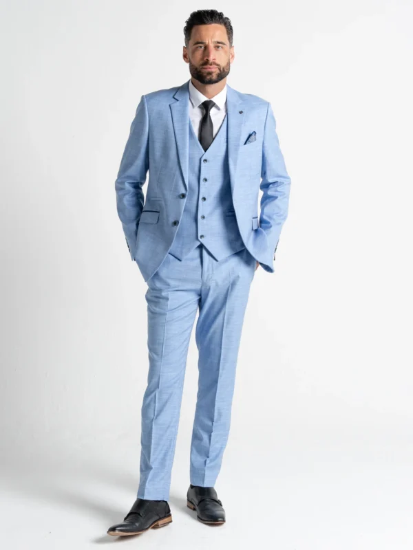 Henry - Azure Blue Three Piece Suit 11 Henry - Azure Blue Three Piece Suit