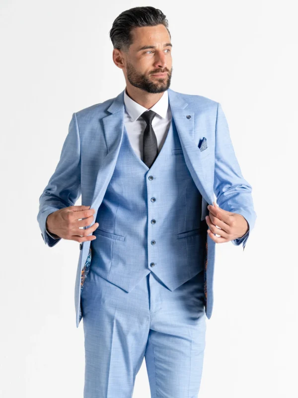 Henry - Azure Blue Three Piece Suit 12 Henry - Azure Blue Three Piece Suit