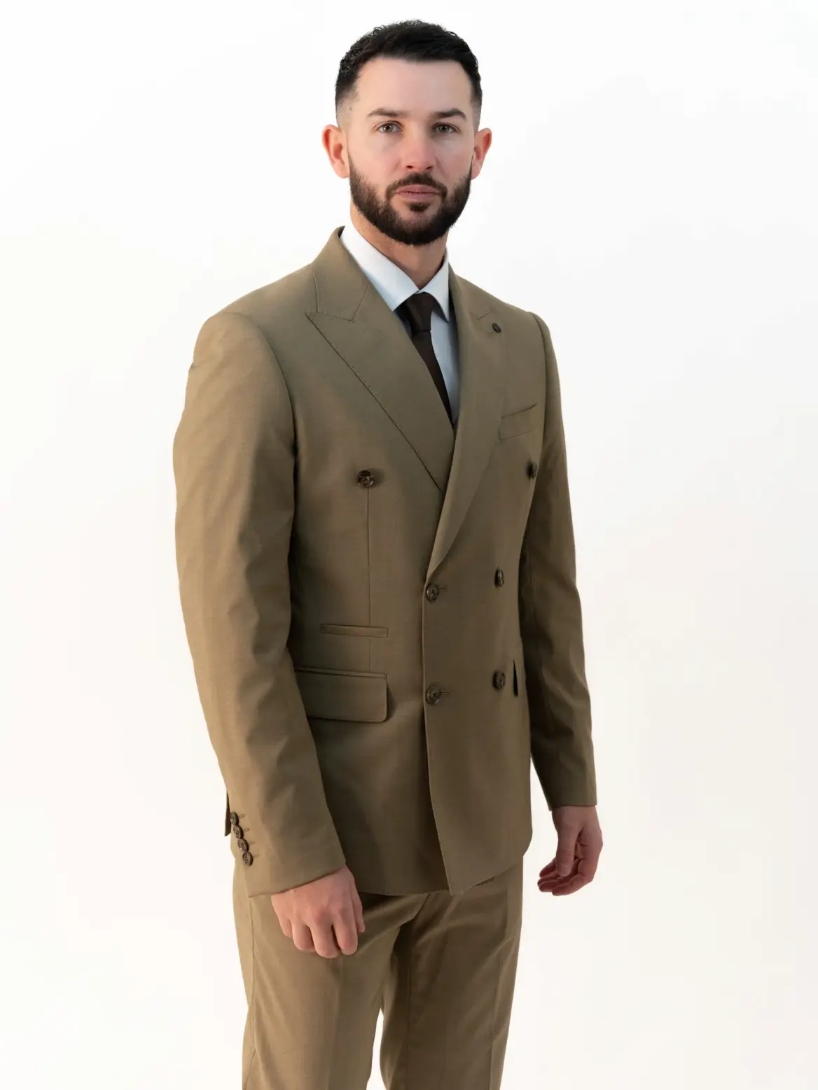Issa - Olive Double Breasted Two Piece Suit - Image 2