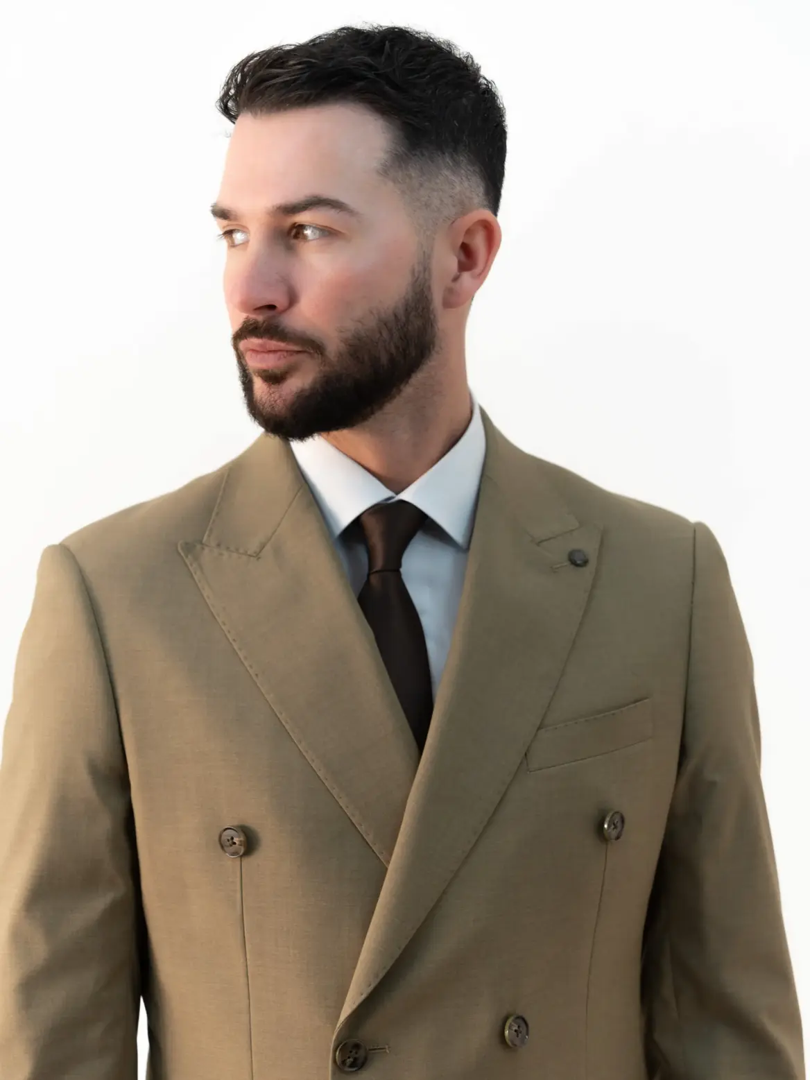 Issa - Olive Double Breasted Two Piece Suit - Image 3