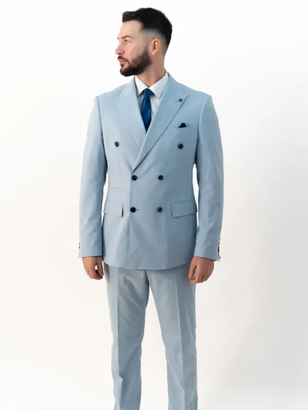 Issa - Sky Double Breasted Two Piece Suit