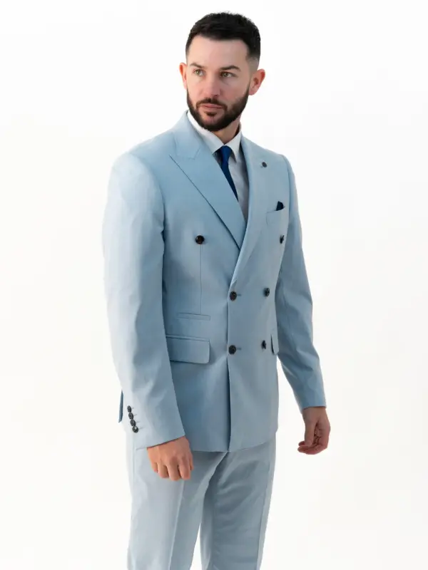 Issa - Sky Double Breasted Two Piece Suit