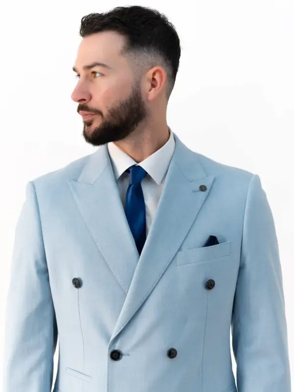 Issa - Sky Double Breasted Two Piece Suit