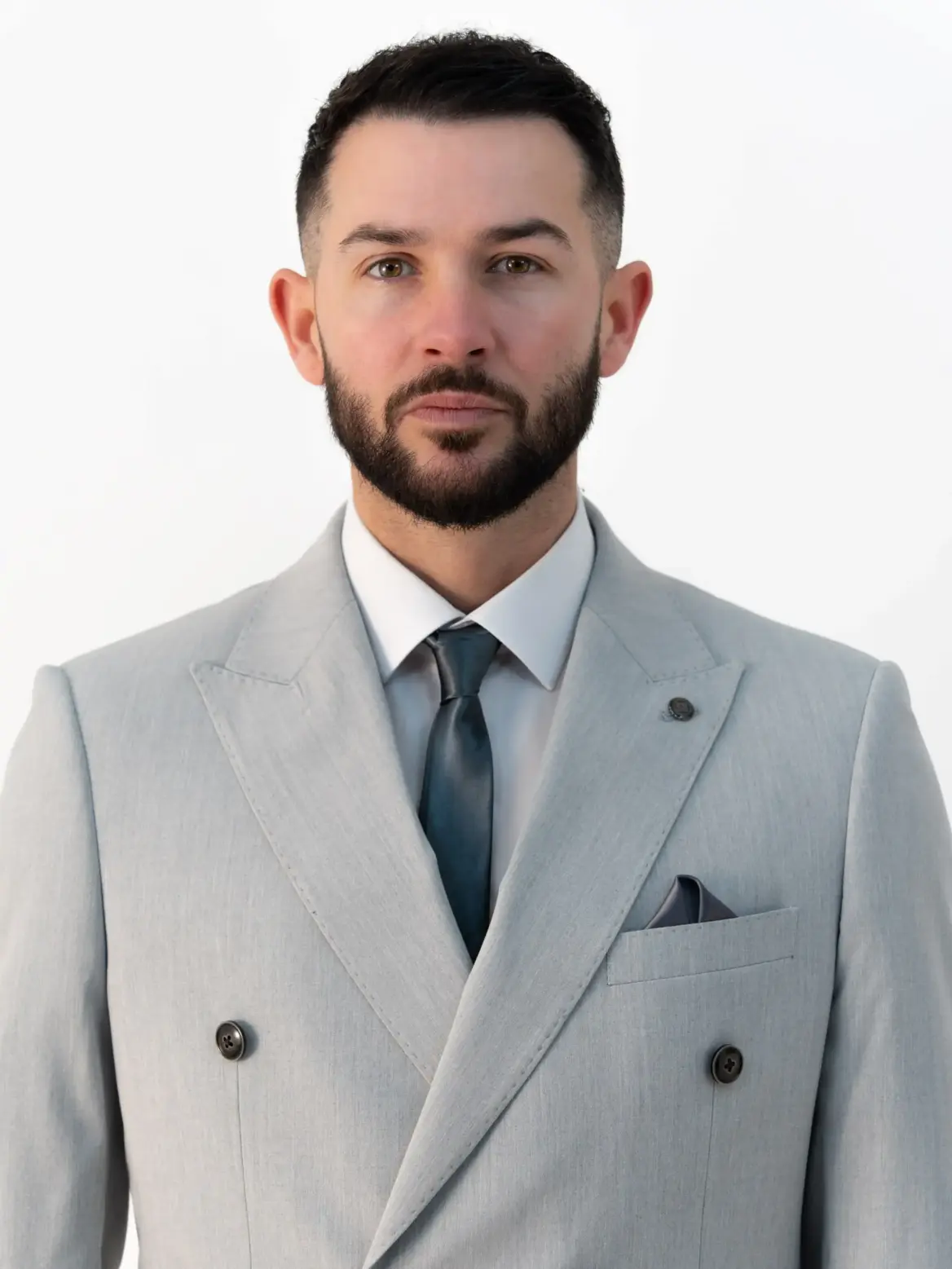 Issa - Silver Double Breasted Two Piece Suit - Image 3