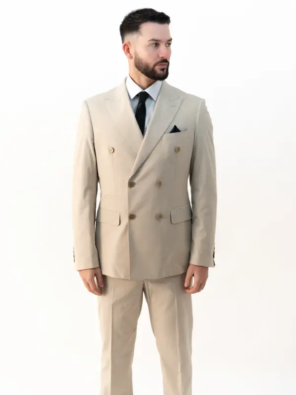 Issa - Stone Double Breasted Two Piece Suit