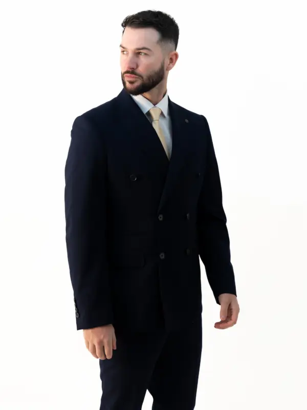 Issa - Navy Double Breasted Two Piece Suit
