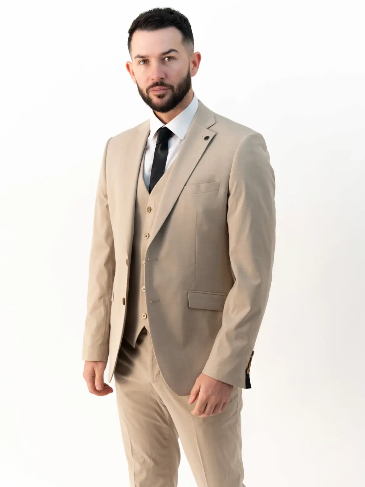 Jasper - Beige Three Piece Suit - Image 2