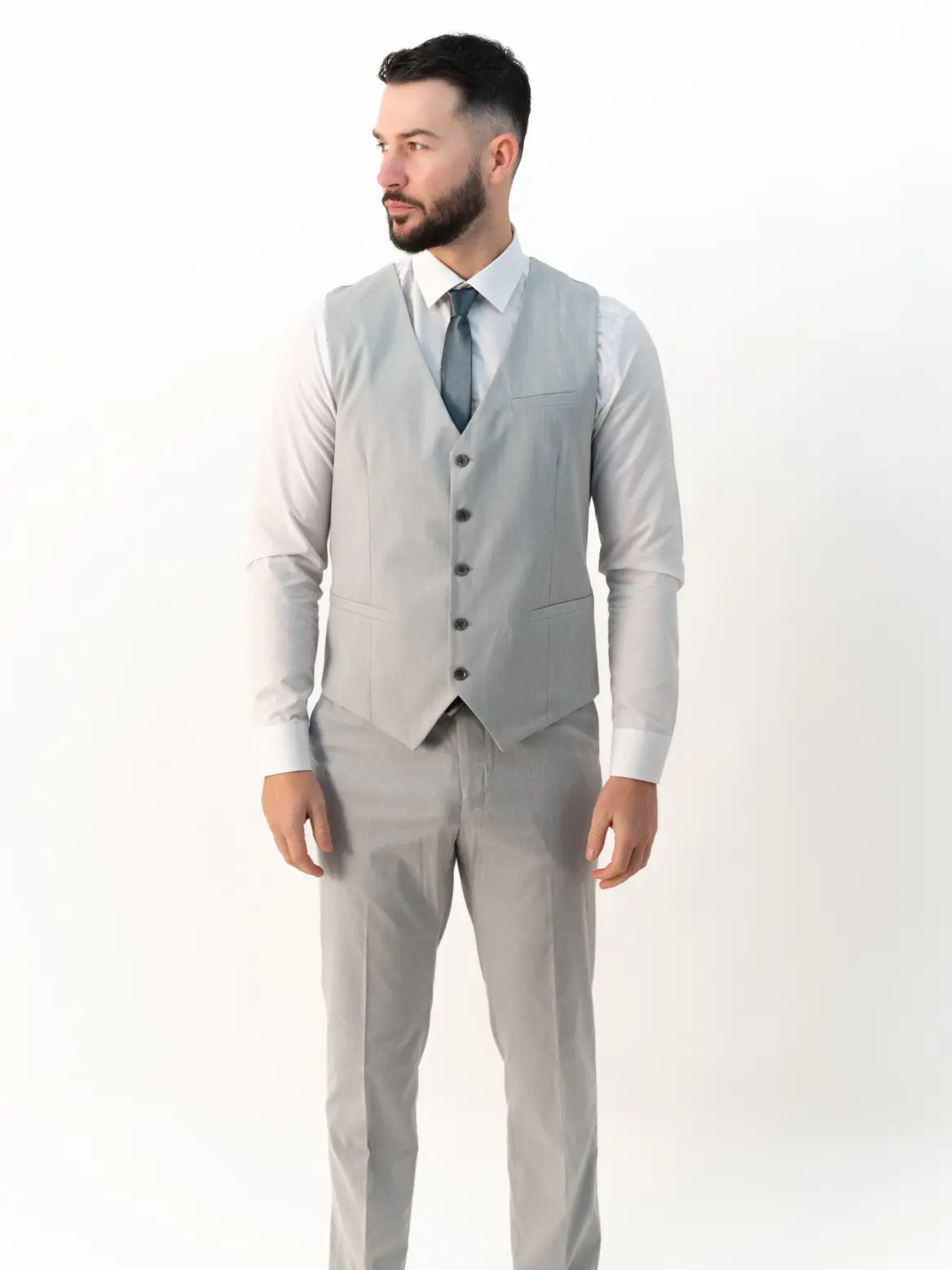 Jasper - Silver Three Piece Suit - Image 3