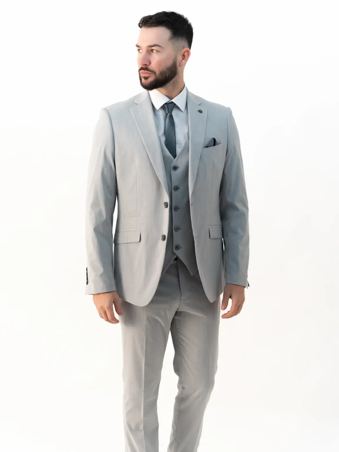 Jasper - Silver Three Piece Suit