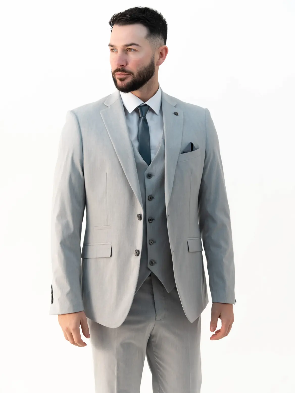 Jasper - Silver Three Piece Suit - Image 2