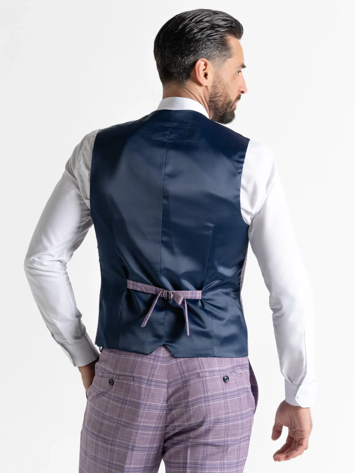 Kensington - Lilac with White and Navy Blue Checks - Image 10