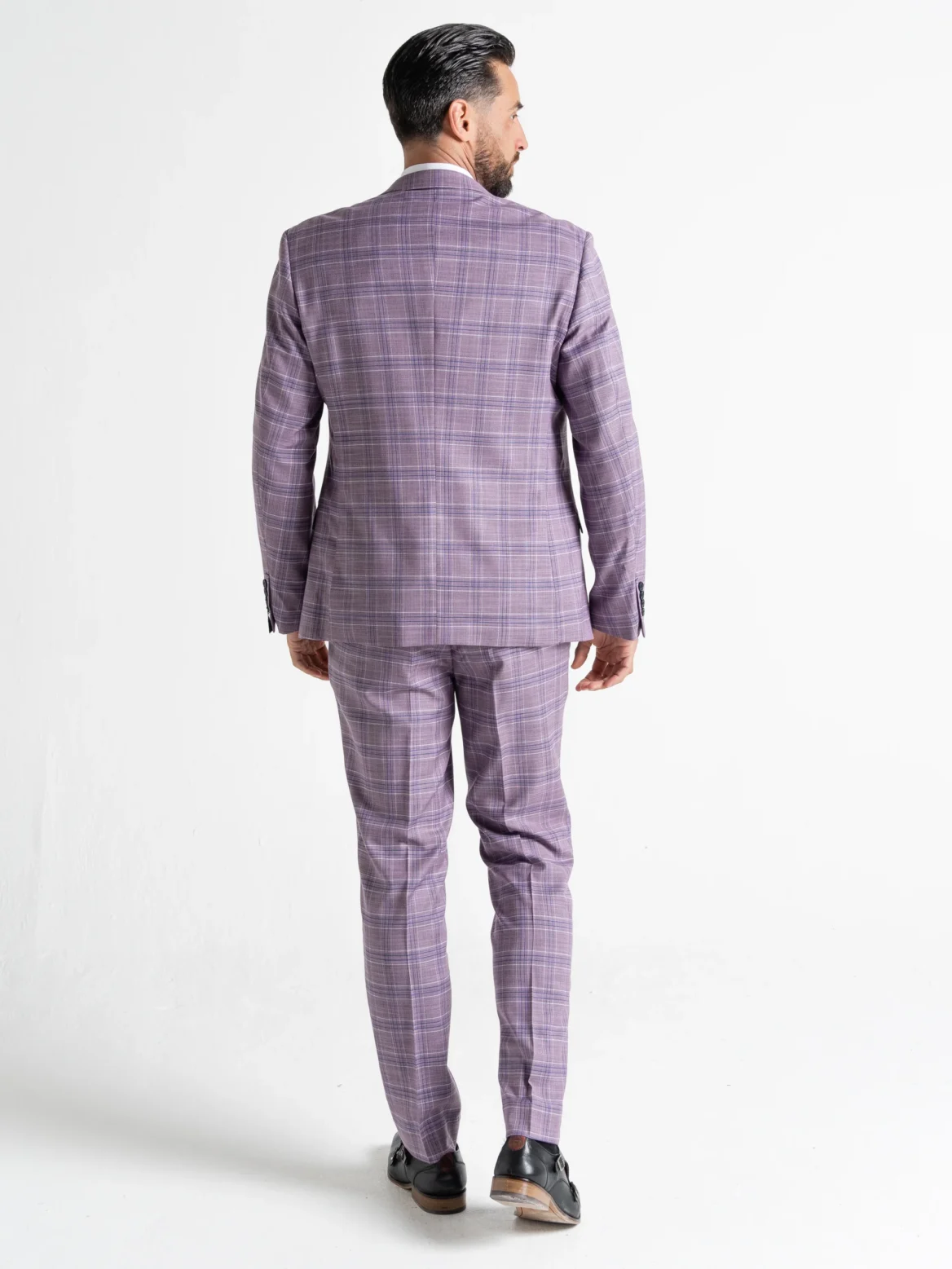 Kensington - Lilac with White and Navy Blue Checks - Image 4