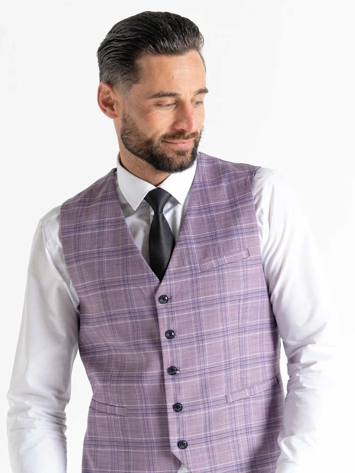 Kensington - Lilac with White and Navy Blue Checks - Image 8