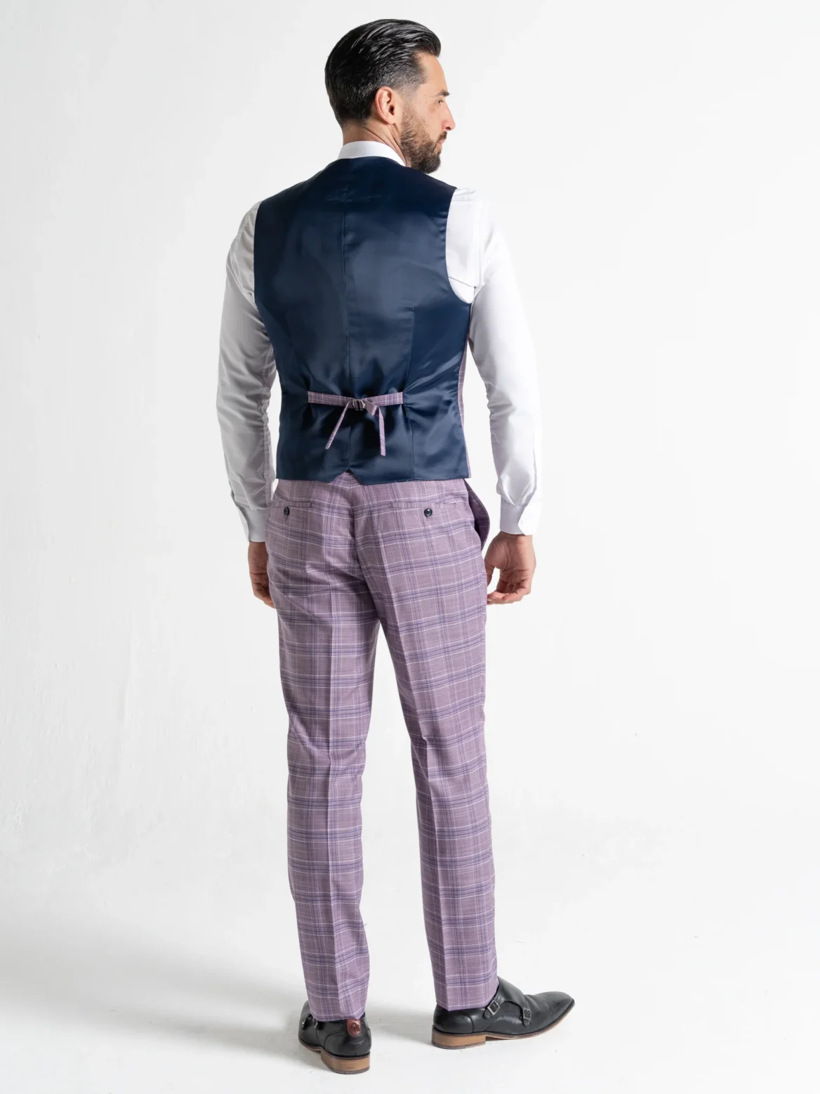 Kensington - Lilac with White and Navy Blue Checks - Image 9