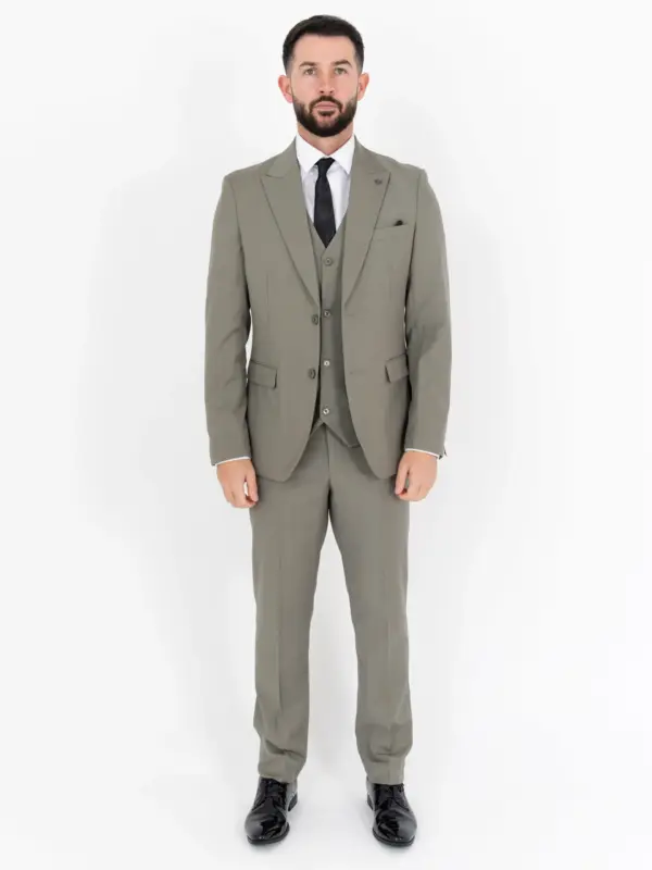 Michael - Olive Three Piece Suit 14 Michael - olive three piece suit