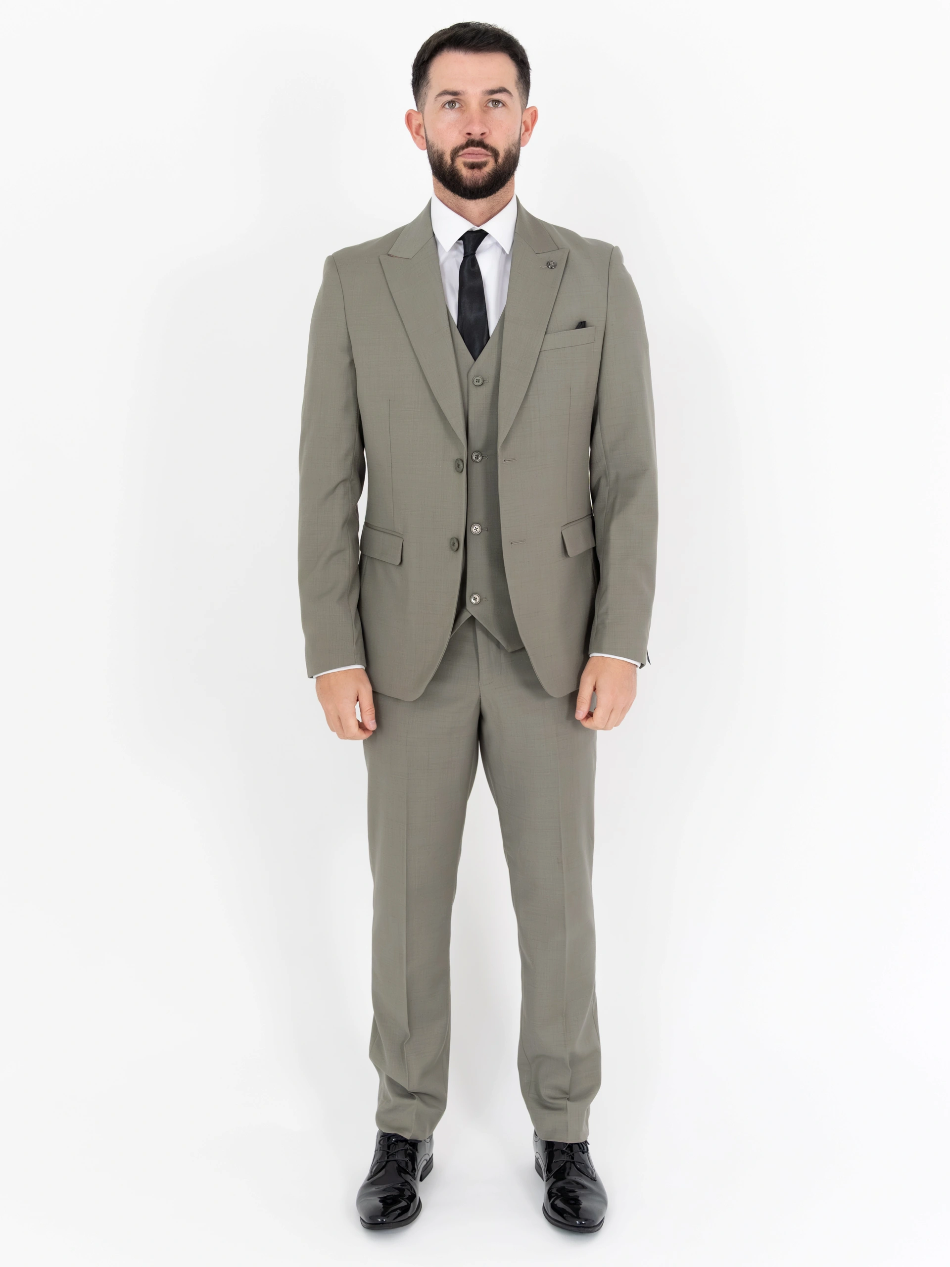 Michael - Olive Three Piece Suit 1 Michael - olive three piece suit