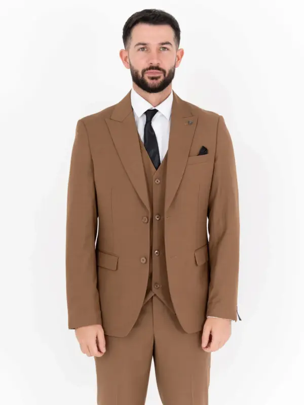 Michael - Tan Three Piece Suit 15 Michael - tan three piece suit