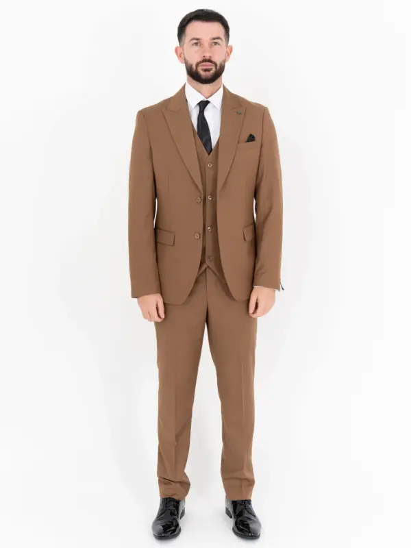 Michael - Tan Three Piece Suit 14 Michael - tan three piece suit