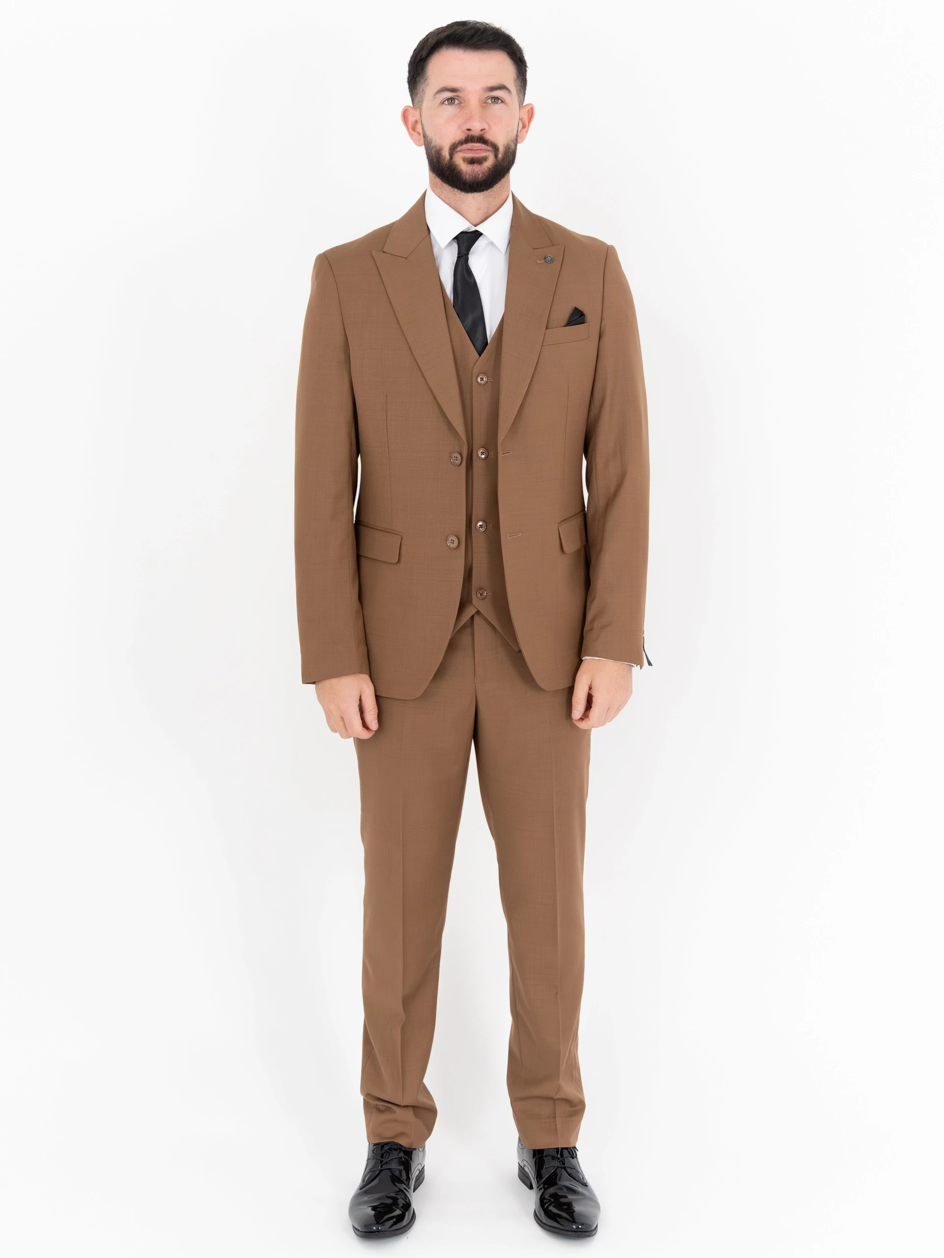 Michael - Tan Three Piece Suit 1 Michael - tan three piece suit