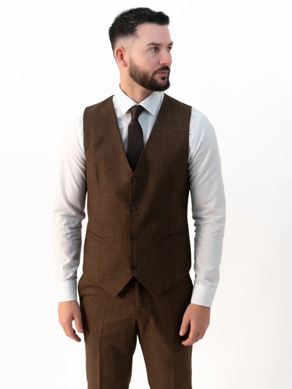 Paolo - Chocolate Brown Three Piece Suit - Image 2