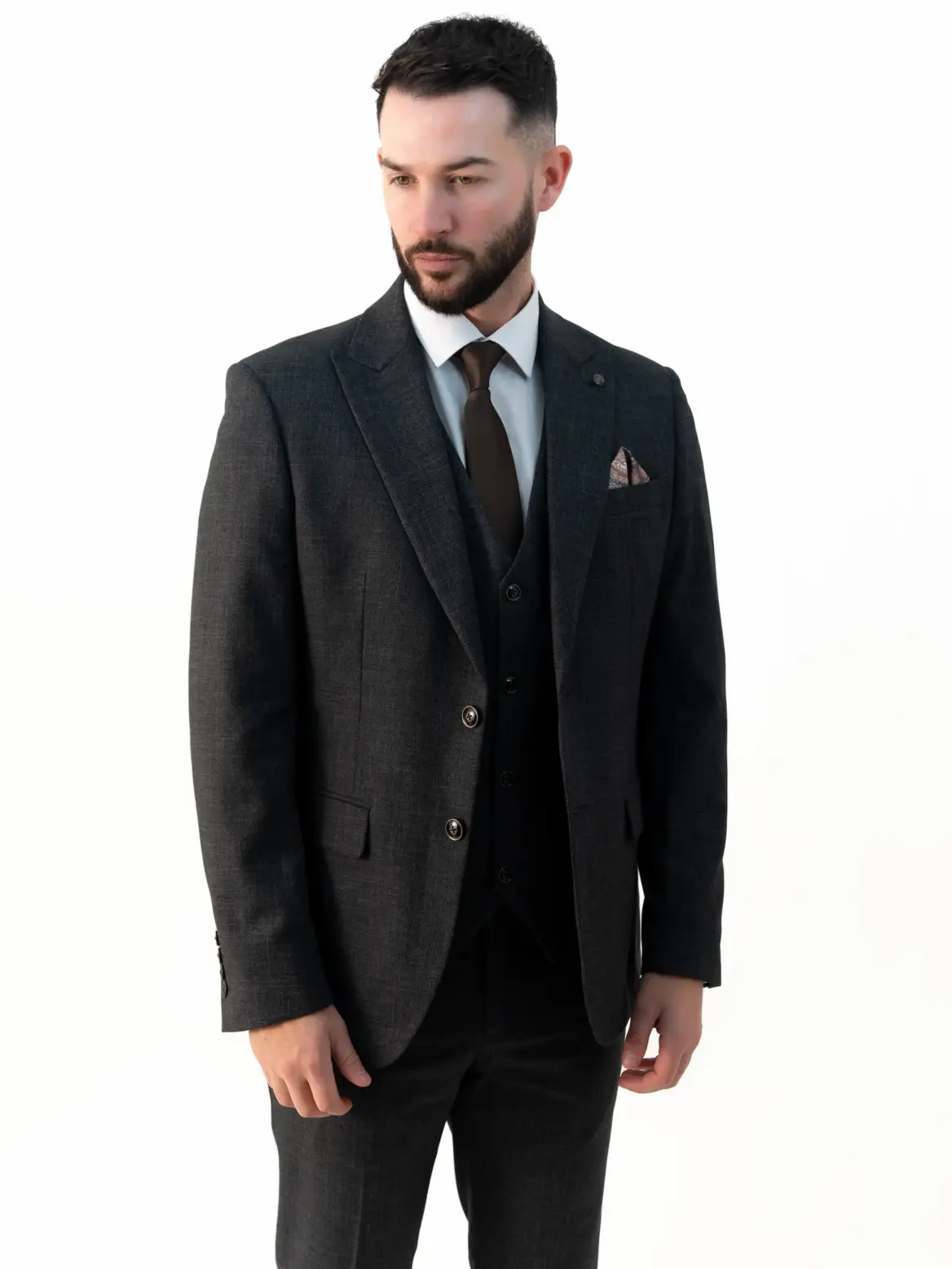 Paolo - Charcoal Three Piece Suit