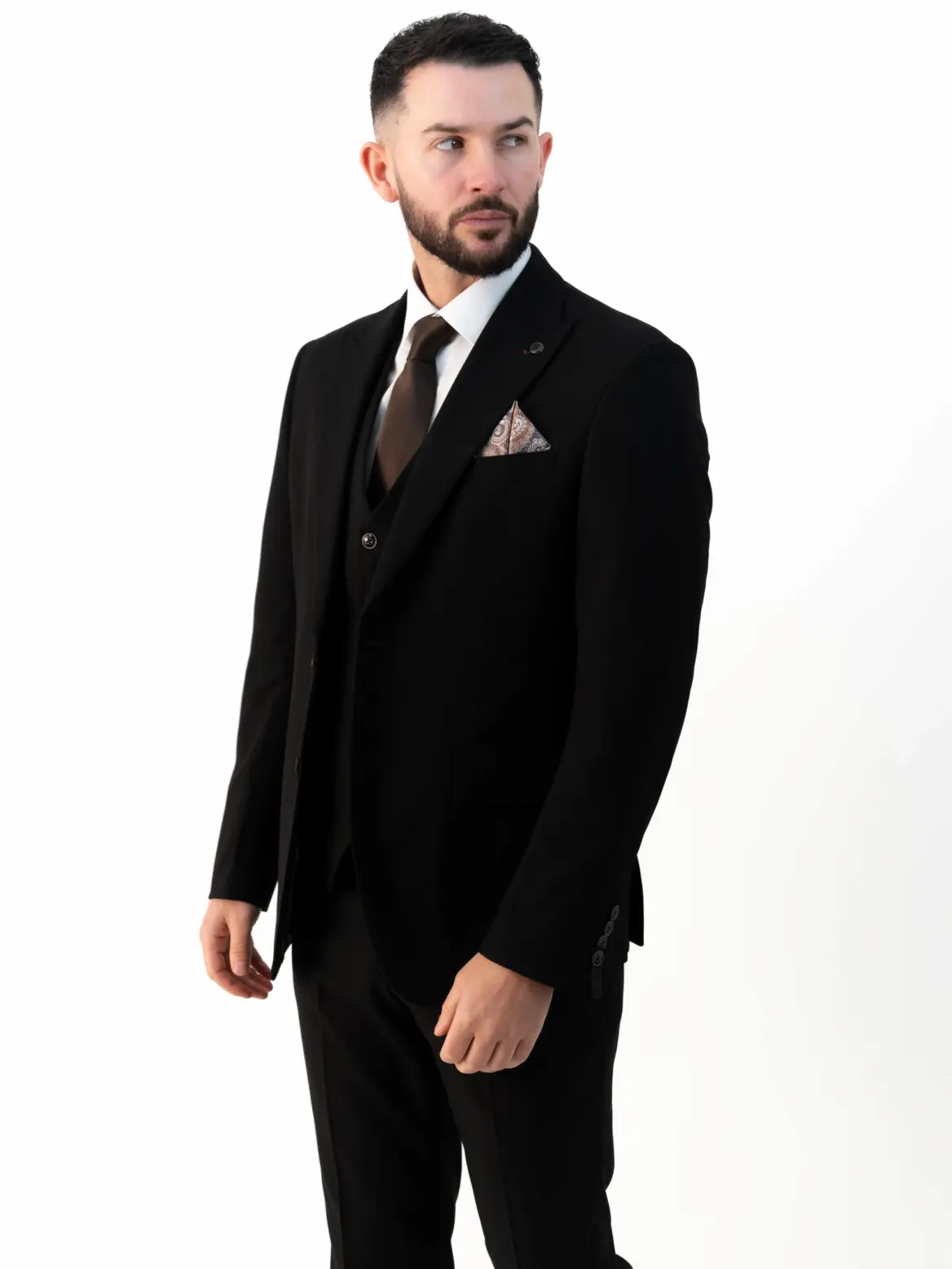 Paolo - Black Three Piece Suit