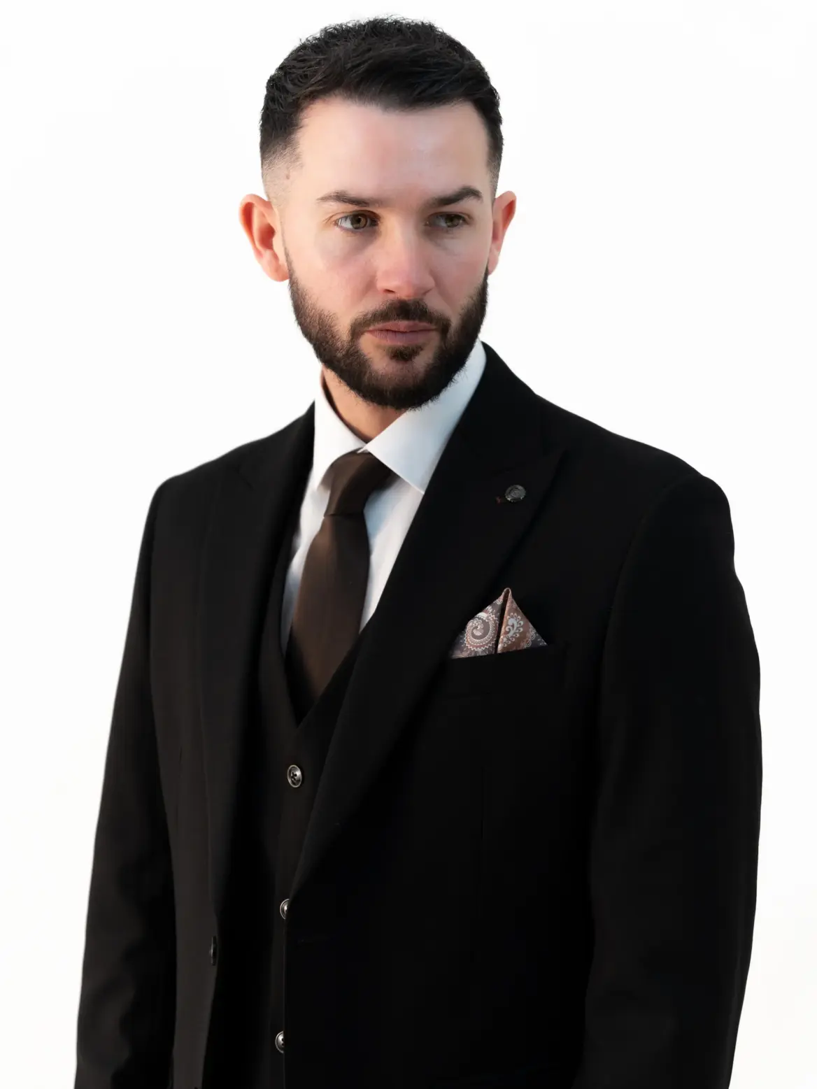 Paolo - Black Three Piece Suit - Image 3