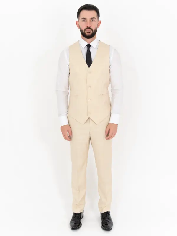 Thomas - cream three piece suit