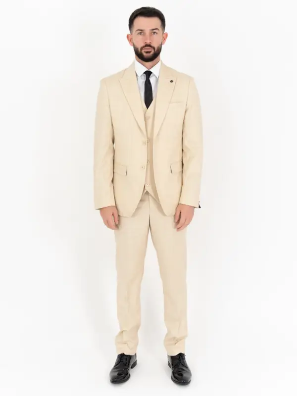 Thomas - cream three piece suit