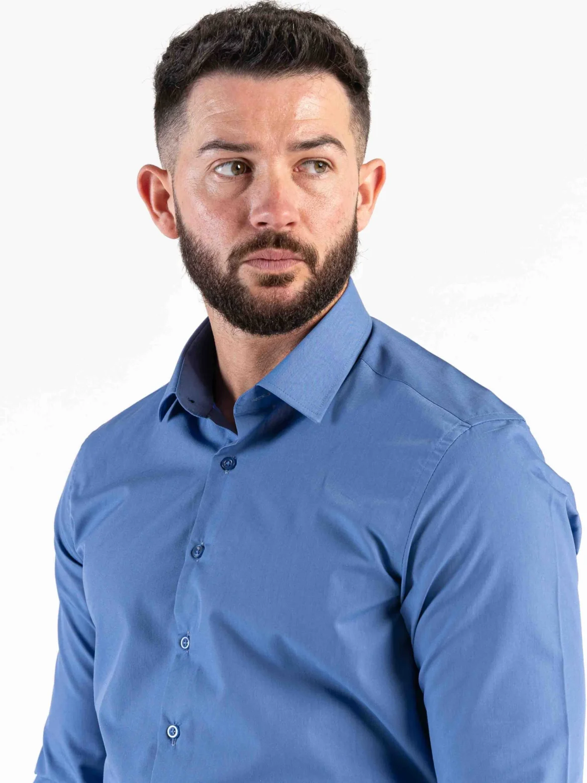 V2 tailored blue shirt