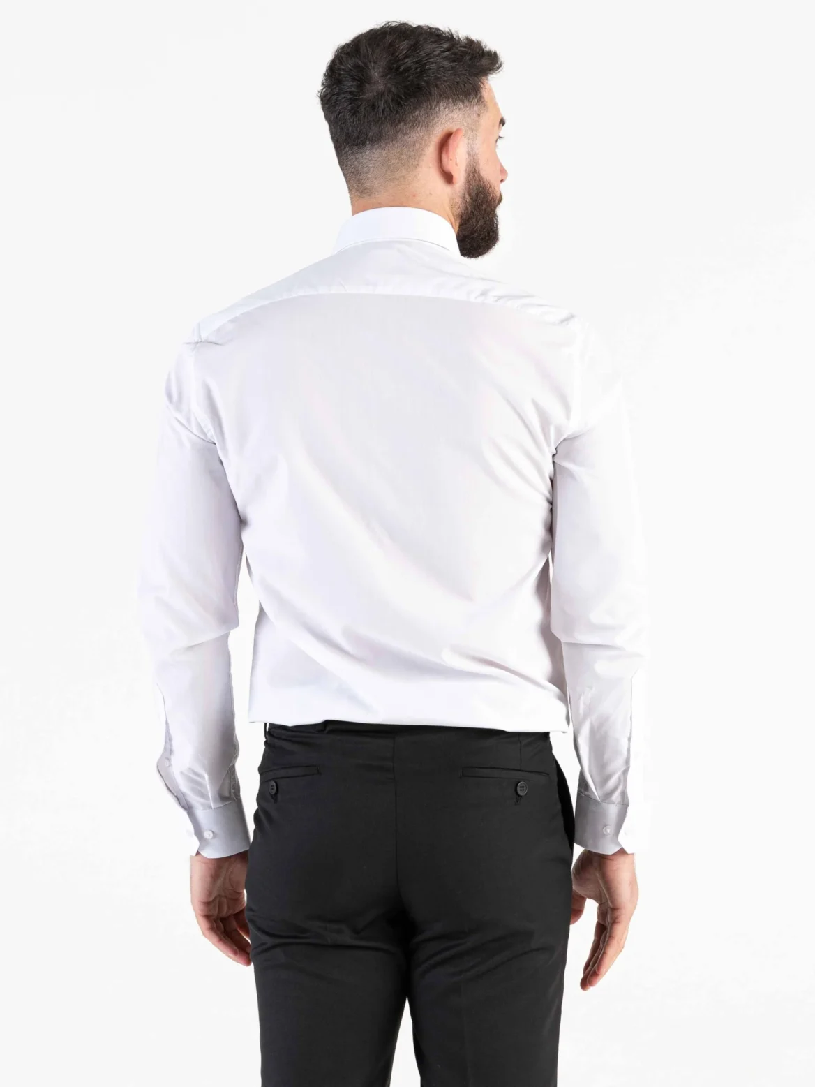 V2 white slim shirt