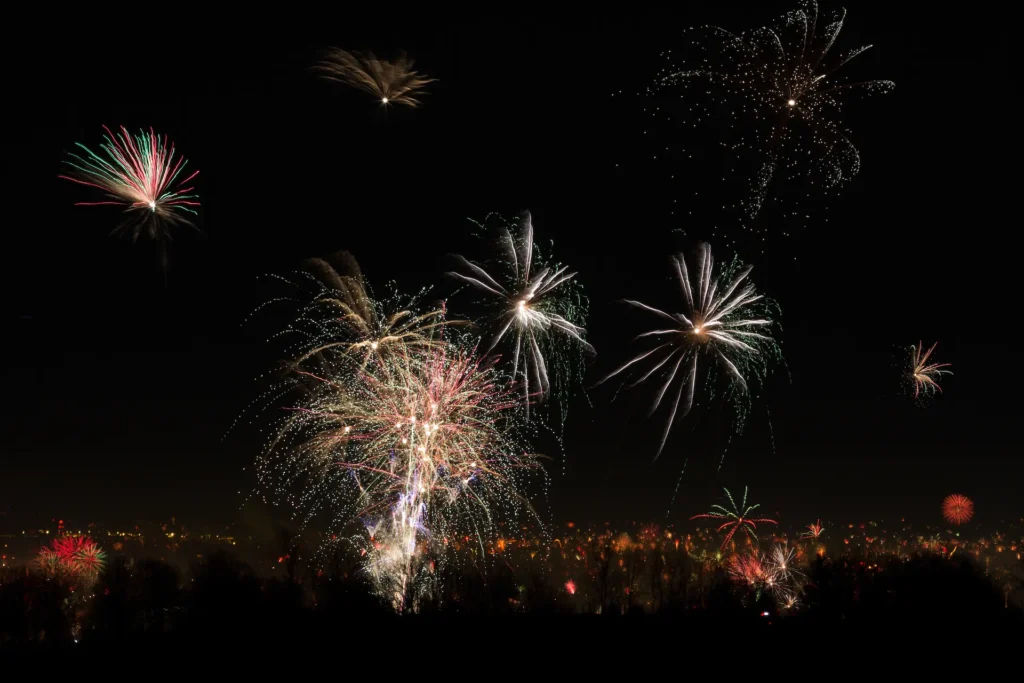 Celebrating Nerw year's Eve with fireworks