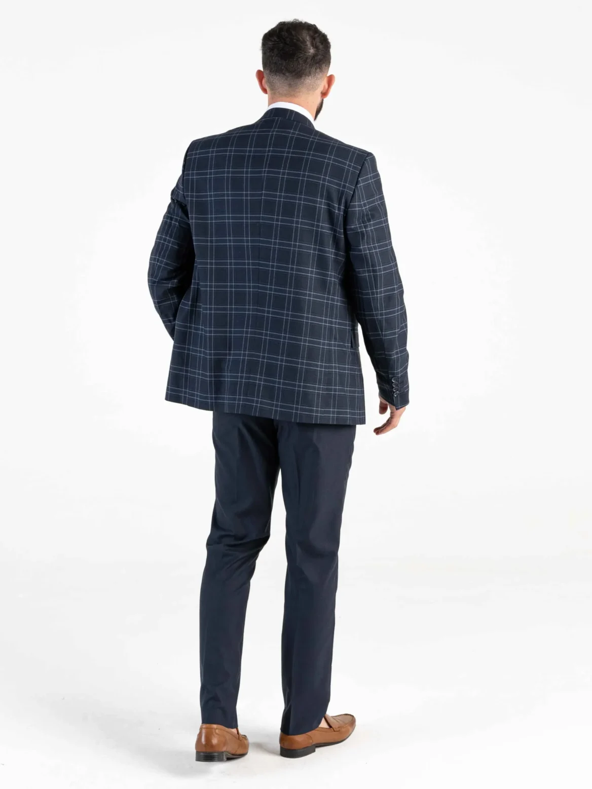 Angelo - Navy Checks Three Piece Suit - Image 3