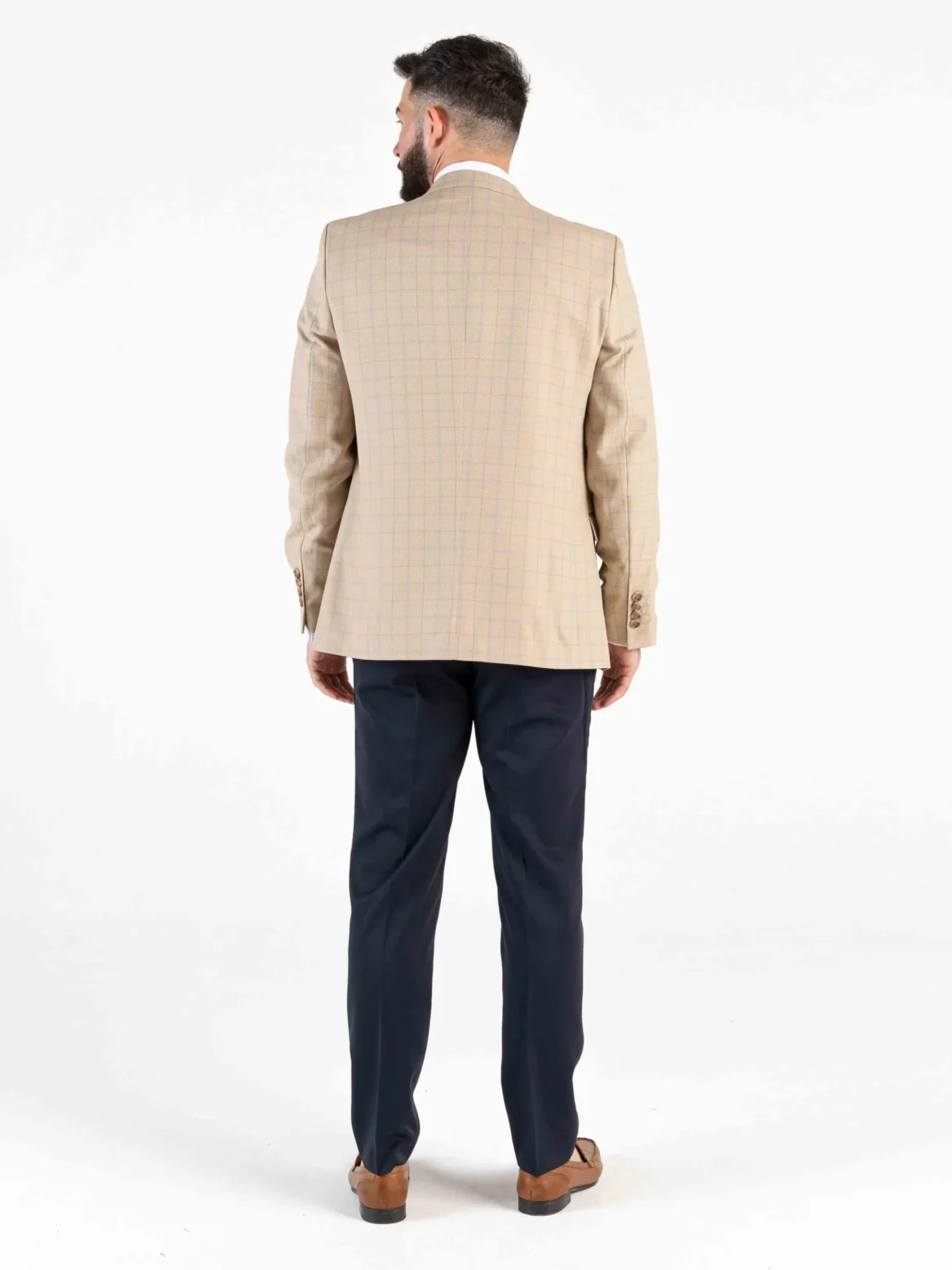 Angelo - Combi Beige Checks Three Piece Suit - Image 3