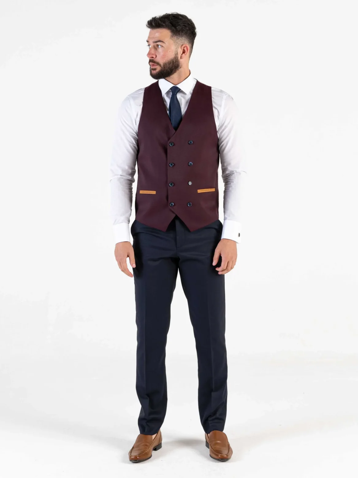 Angelo - Combi Beige Checks Three Piece Suit - Image 4