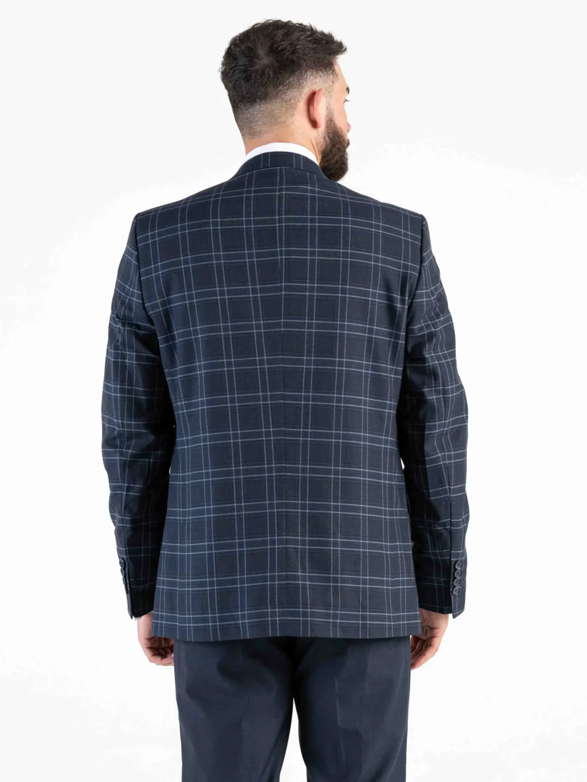 Angelo - Navy Checks Three Piece Suit - Image 4